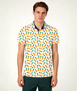 Chemise de golf tricotée anti-rides personnalisée pour <span class=keywords><strong>hommes</strong></span>, à <span class=keywords><strong>manches</strong></span> <span class=keywords><strong>courtes</strong></span>, décontractée, en tissu respirant, avec motifs imprimés, variété de styles - Product Image 1