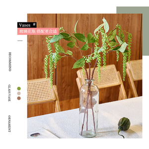 Plante artificielle Pothos vert uni, branche unique, en résine et soie, avec fil de fer, pour décoration intérieure - Product Image 1