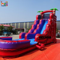 Toboggan aquatique gonflable de qualité commerciale, couleur marbre, 30x11x18 pieds, directement de l'usine, pour anniversaires et locations de fêtes