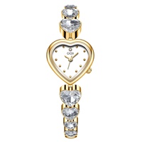Montre-bracelet en alliage en forme de cœur Goldie GEDI Y2K Sweet Cool pour femme, incrustée de pierres précieuses, étanche, vente en gros