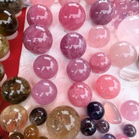 Boule de cristal de quartz rose naturelle de haute qualité avec étoile, sphère décorative pour mariage, à vendre