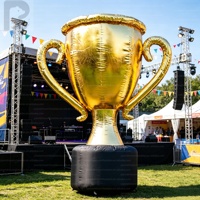 Trophée gonflable géant doré brillant personnalisé, modèle de coupe gonflable pour événements sportifs en plein air, récompenses et promotion marketing