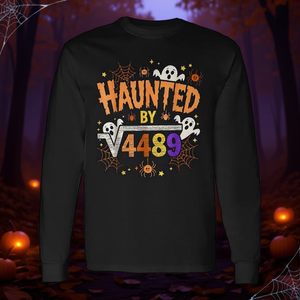 Haunted By Square Root Of 4489 Math Halloween Meme Camiseta de manga larga - Product Image 3