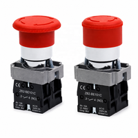Interrupteur d'arrêt d'urgence série XB2 22 mm, bouton poussoir à tête de champignon rouge, réinitialisation par torsion, verrouillage, sécurité, interrupteur d'arrêt d'urgence