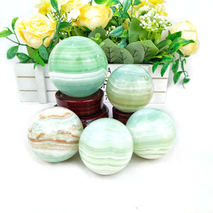 Boule de pierres précieuses de méditation Aqua calcite sphère de calcite des caraïbes pour la décoration de la maison - Product Image 1