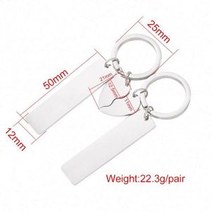 Llavero de Acero Inoxidable con Placa para Grabar con Láser, Etiqueta en Forma de Corazón, Código QR, Regalo de San Valentín para Parejas - Product Image 6