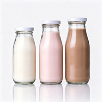 Bouteille en verre pour boissons, jus, lait, écologique, scellée, avec couvercle, 250 ml, 500 ml, 1000 ml, 1 l