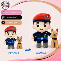 Ensemble de jouets en peluche personnalisés, personnage de policier et chien, poupée en peluche, animal en peluche, figurine douce, OEM ODM