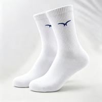 Chaussettes de sport pour hommes en coton jacquard brodé avec logo personnalisé, rembourrées et confortables, pour la gym, le sport et les occasions décontractées