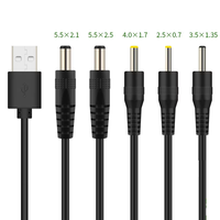 USB-zu-DC-Kabel 5525 5521 4017 35135 2507 Stecker 3A 5V 2464 22AWG Draht DC-Stecker Verlängerungskabel
