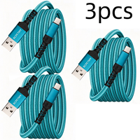 Kabel Pengisi Daya Cepat USB 2.0 ke Tipe C 7A, Kabel Data Berjaring untuk Ponsel Android, Tablet, dan Power Bank