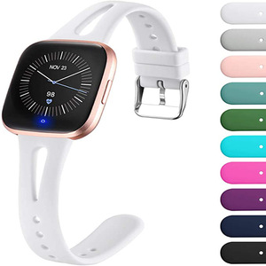 Correa de reloj de silicona delgada compacta y portátil para <span class=keywords><strong>Fitbit</strong></span> <span class=keywords><strong>Versa2</strong></span> con cuello en V correa de repuesto deportiva de cintura delgada para Versa Lite - Product Image 2