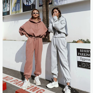 2 pieza para mujer <span class=keywords><strong>Conjunto</strong></span> <span class=keywords><strong>de</strong></span> sudadera con capucha y joggers <span class=keywords><strong>de</strong></span> <span class=keywords><strong>conjunto</strong></span> correr al aire libre en blanco chándal - Product Image 2