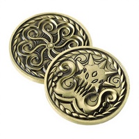 Grosir Pabrik Kancing Pelana Barat Modern Feng Shui Harga Murah Desain 3D Cetak UV Berlapis Emas Perunggu