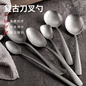 Ensemble de couverts réutilisables en acier inoxydable 304 de style vintage avec baguettes, couleur unie, portable - Product Image 5