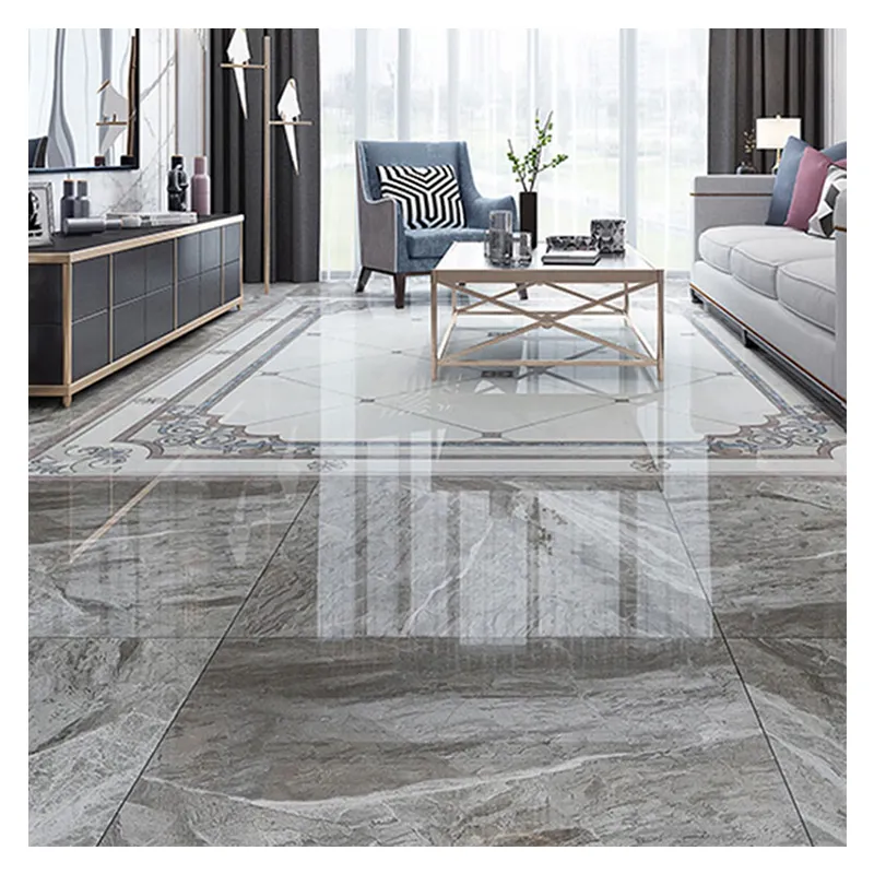 Realgres Carreaux De Sol Poli Glacé Gris Intérieur Marbre Porcelaine 1000x1000 Carreaux, 100x100 Carreaux de Sol