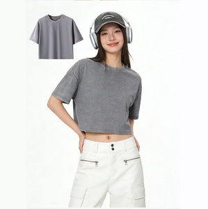 Vente en gros Printemps-Été Tissu tricoté 100% Coton 240 g/m² effet vieilli vintage, Logo personnalisé, Couleurs personnalisées, Respirant, Séchage rapide - Product Image 4