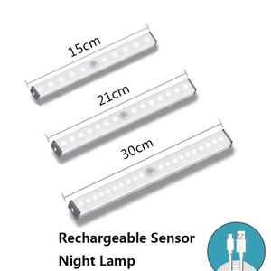 10 المصابيح اللاسلكية خزانة ليلة الإضاءة 4 * AAA بطارية طاولة مجلس الوزراء خزانة مصباح LED محس حركة ضوء - Product Image 4
