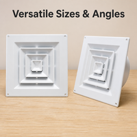 Diffuseur d'air carré en plastique ABS OEM, 10 pouces, résistant aux UV, à lamelles réglables, grille de ventilation HVAC, blanc