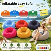 Canapé gonflable rond et moelleux, pliable, en PVC, une place, pour l'extérieur