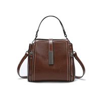 Sac à main vintage en cuir huilé pour femme, sac à bandoulière de luxe en cuir de vachette véritable, sacoche classique à poignée supérieure avec 3 sangles de transport