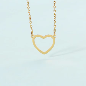 Minimalista moda corazón encanto collar joyería venta al por mayor impermeable Acero inoxidable oro hueco corazón colgante collar para regalo - Product Image 4