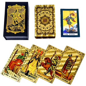 Baraja de Tarot Ecológica con Lámina Dorada Feeron, Cartas de Juego Impermeables, Impresión a Todo Color, Empaque Personalizado, Material de Papel, Venta al Por Mayor - Product Image 1