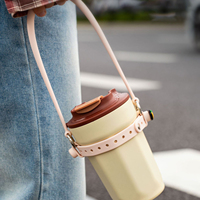 Sangle porte-gobelet réutilisable, manchon en silicone pour tasse à café, support de boisson portable pour boissons froides/chaudes