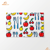 Serbet Dapur 100% Katun Motif Buah 8-Bit Pixel Gaya Retro Video Game 40x60cm