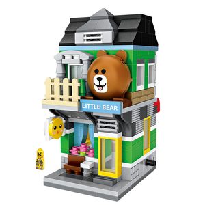 <span class=keywords><strong>LOZ</strong></span> Mini sokak şehir için 3D yapı taşı seti çocuk eğitici oyuncak sahip çiçek düğün elbisesi dükkanı japon Restauran - Product Image 2
