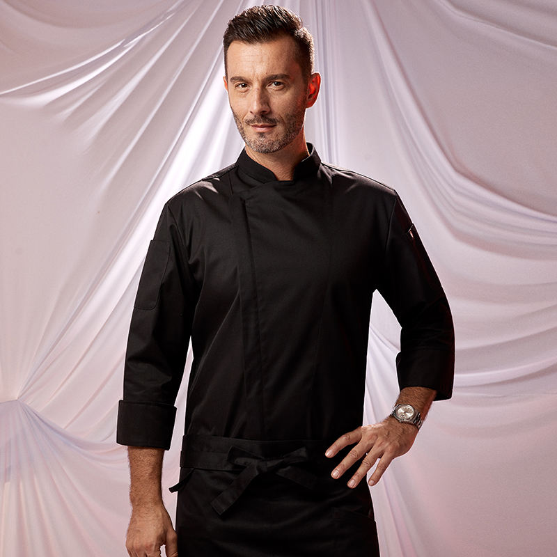 Men's black long sleeve top