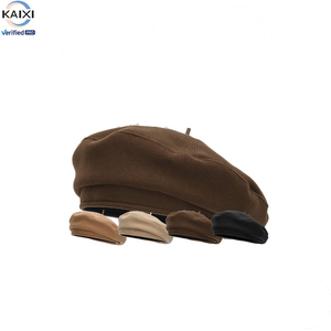 Chapeau béret en laine pour femmes chapeau béret d'artiste français en laine hiver chapeau de couleur unie pour femmes filles bonnet de couleurs multiples chapeaux - Product Image 1