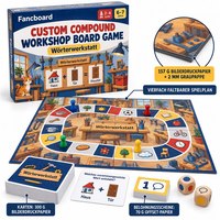Jeu de société personnalisé Fancboard avec plateau en papier pliable en 4 parties, support multilingue, papier recyclable pour les 6-7 ans |   Allemand |   OEM/ODM