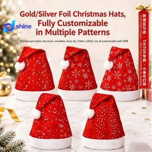 Chapeaux de <span class=keywords><strong>Noël</strong></span> en sequins argentés et dorés pour adultes, décoration du Nouvel An, chapeaux de <span class=keywords><strong>Père</strong></span> <span class=keywords><strong>Noël</strong></span> en peluche de luxe de haute qualité, personnalisables - Product Image 1