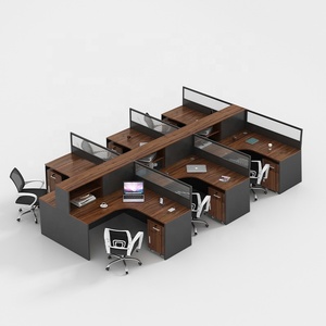 4 Person <strong>Modular</strong> Cubical Cubicles Modern Staff Desk Furniture <strong>Office</strong> Workstations - Product Image 2