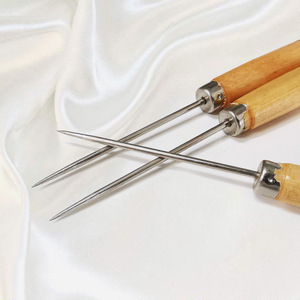 BDRAY Awl 13.6mm Wooden Handle Stainless Steel For <b>Leather</b> Crafting Arts And Crafts - Product Image 2