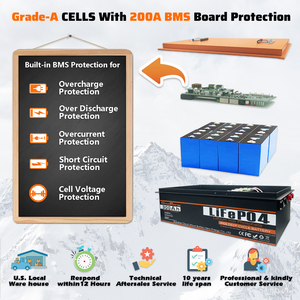<b>24V</b> 300Ah <b>Battery</b> Pack with MPPT Controller External 200A BMS 6000+ Deep Cycles for Golf Cart & Off-grid Use - Product Image 2