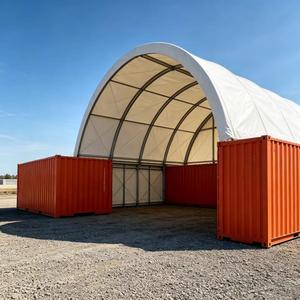 Abri de conteneur à double structure en tissu PVC, tente de stockage robuste - Product Image 5
