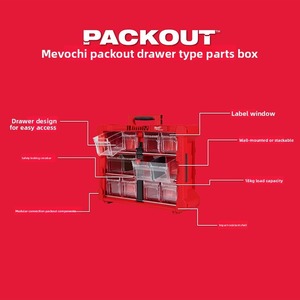 Milwaukee 48-22-8433 PACKOUT Organizzatore con Contenitori Inclinabili, Set di 10 Contenitori Impilabili per Stoccaggio Parti - Product Image 2