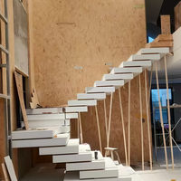 Support de base pour escalier flottant en L en marbre, structure industrielle et commerciale, support cantilever d'ingénierie
