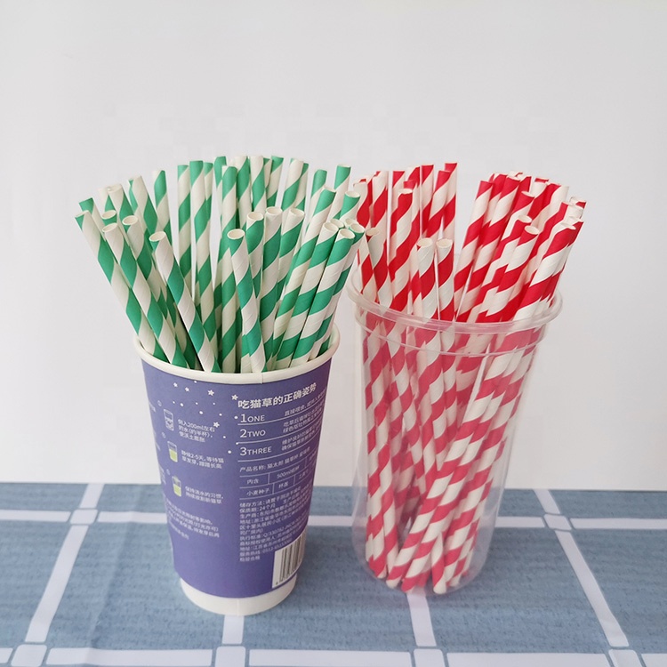 Environmental protection Customized Colorful Paper Straws for Water Juice Bubble Tea Drinking