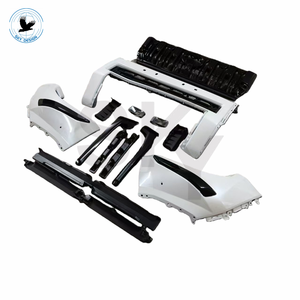Kit carrosserie noir brillant pour Toyota <span class=keywords><strong>Prado</strong></span> BX WX TX, mise à niveau des phares <span class=keywords><strong>VX</strong></span>, pare-chocs avant, coin latéral, calandre principale LC250 - Product Image 3
