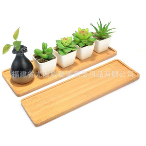 Bamboo trays for succulent planters, bamboo mats for miniature landscapes, creative <b>potted</b> plant bases, bamboo coasters, - Product Image 4