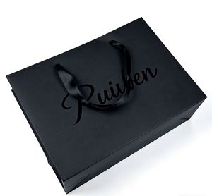 Wholesale <b>Black</b> Custom Paper <b>Bag</b> Cosmetics Clothing Packaging Shopping <b>Bag</b> Logo Printed Luxury Gift <b>Bags</b> for <b>Small</b> Business - Product Image 2