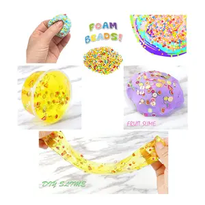 2021 Amazon Hot Items Colorful Beads Slime Kit Lovely Molds Slime Kit Colorful Straws Slime Kit for Kids