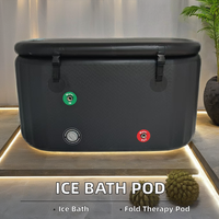 JZY SPORTS Meilleur bain froid portable pliable avec accessoires, escalier gonflable antidérapant, double paroi en tissu PVC personnalisable