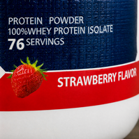 Poudre d'isolat de protéines de lactosérum hydrolysées OEM Marque privée Croissance musculaire naturelle pour adultes Saveur fraise