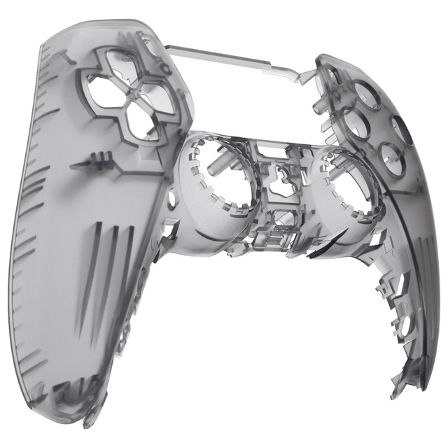 EXtremeRate Custom Shell Clear Black Front Wholesale Replace Housing Cover Case for PS5 Controller Gamepad