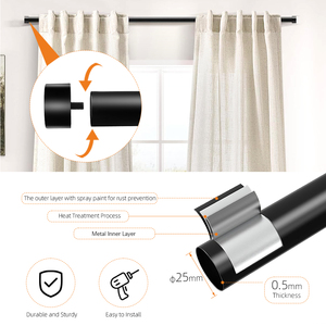 <span class=keywords><strong>Asta</strong></span> per Tende in Ferro Moderna con Design Retrattile a Spirale, Opzioni di Lunghezza 5m/6m, Decorazione per la Casa - Product Image 5