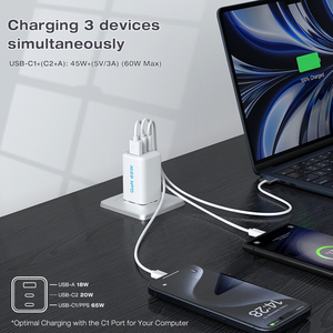 <span class=keywords><strong>Cargador</strong></span> USB C de 65 W para Laptop, <span class=keywords><strong>iPhone</strong></span>, Samsung, Carga Rápida <span class=keywords><strong>Original</strong></span>, Adaptador de <span class=keywords><strong>Cargador</strong></span> Portátil para Teléfono Móvil, PPS Gan PD, 65 W - Product Image 2